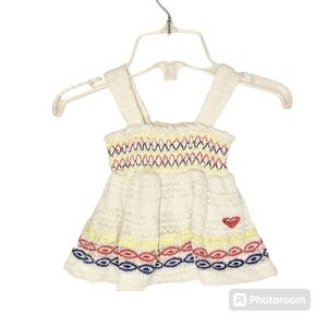 White with Colored Stitched Design Roxy Sundress